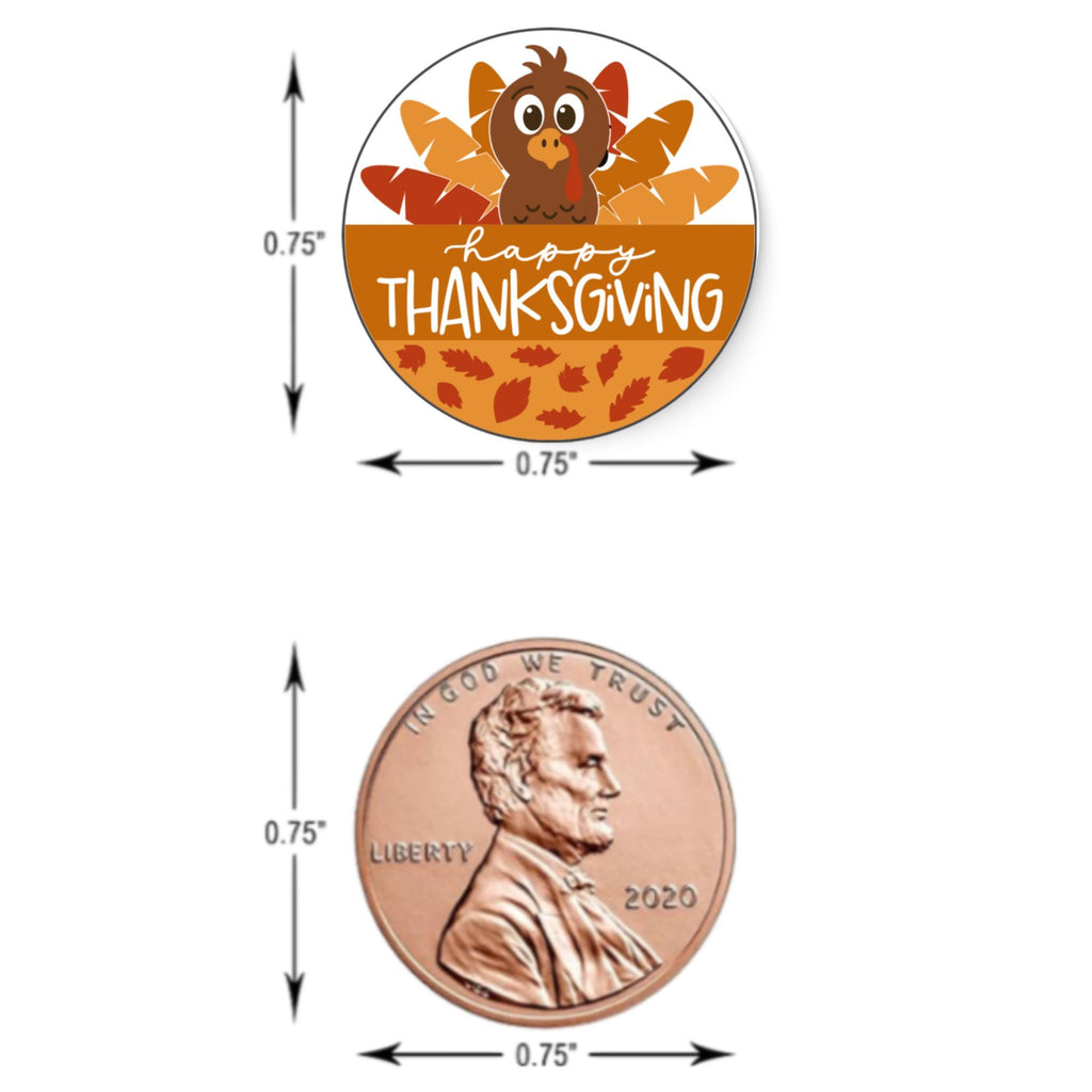 Happy Thanksgiving Candy Stickers | Turkey Candy Kiss Labels | 100 Glossy Candy Stickers |Candy Table Accents