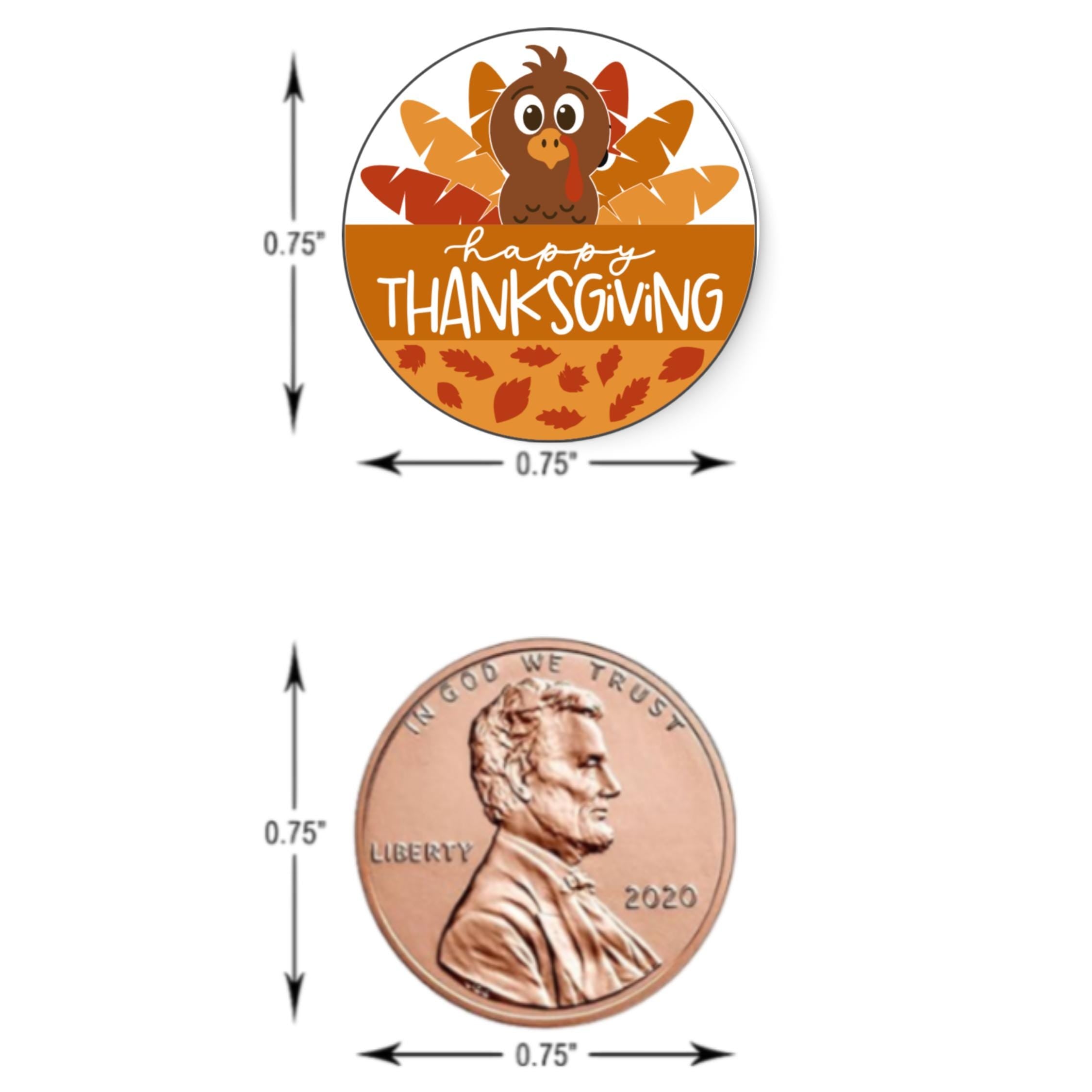 Happy Thanksgiving Candy Stickers | Turkey Candy Kiss Labels | 100 Glossy Candy Stickers |Candy Table Accents