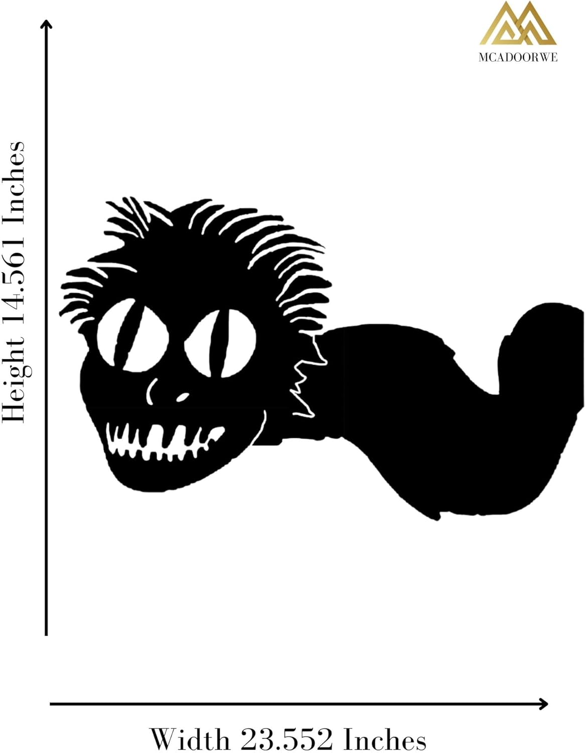 Reusable Large Halloween Window Silhouette Decal, Spooky Monster Snake Design, 23.552 x 14.561 inches, Black