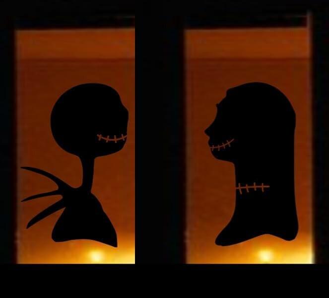 Halloween Window Cling Silhouette Decorations, 17.5in H x 10in W, Spooky Couple