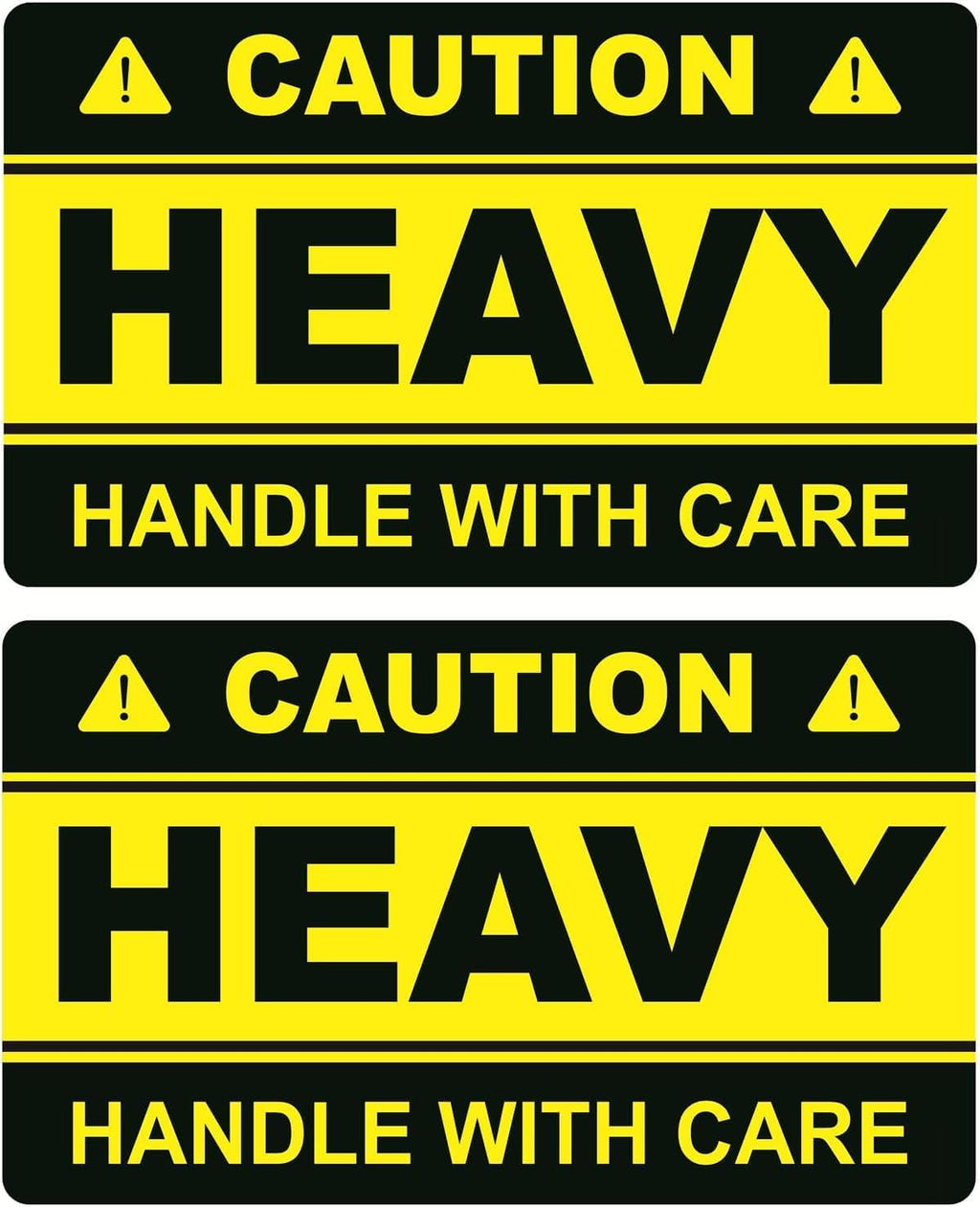 Caution Heavy Handle with Care Warning Labels, 3 x 2 inches, 40 Pack, Black and Yellow