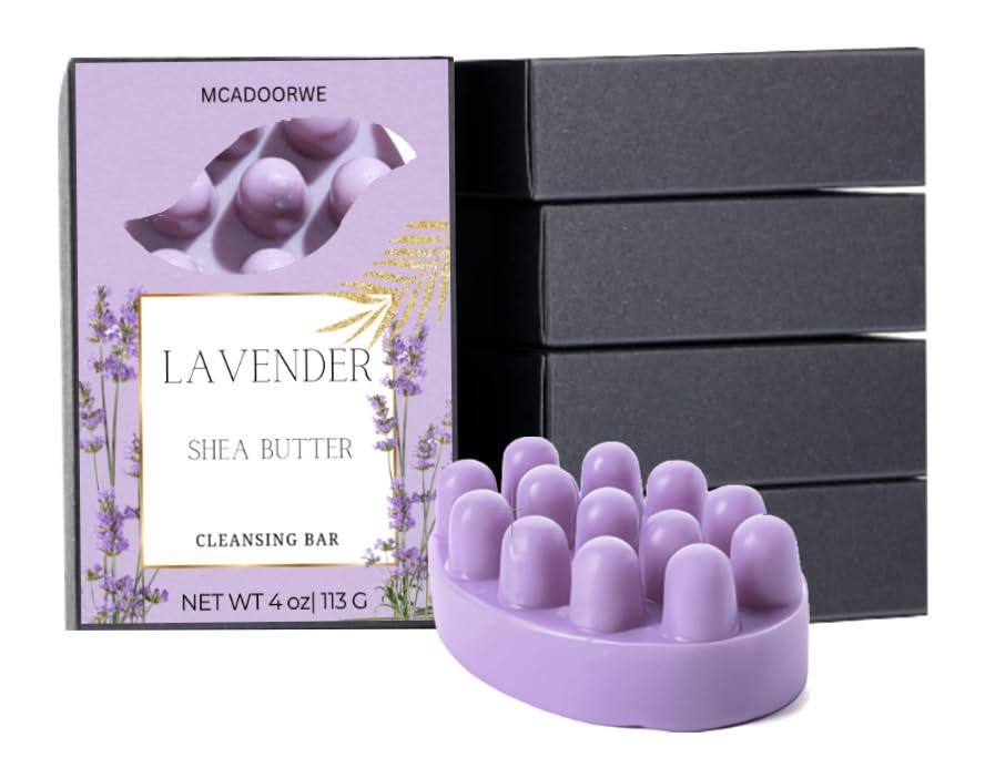 Lavender |Aromatherapy Massage Bath Bar|Shea Butter & Collagen Handmade Soap| Moisturizing Bath Bar