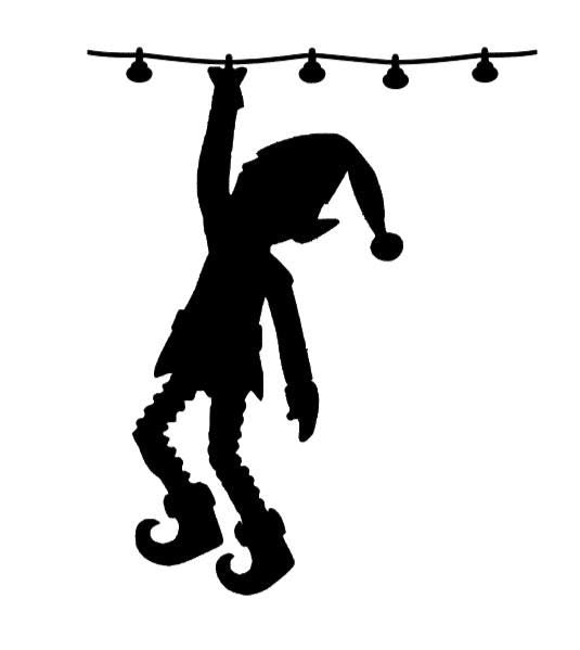 Hanging Elf Window Cling Decal | Large Christmas Silhouette | Reusable| Christmas Decor| 14 H