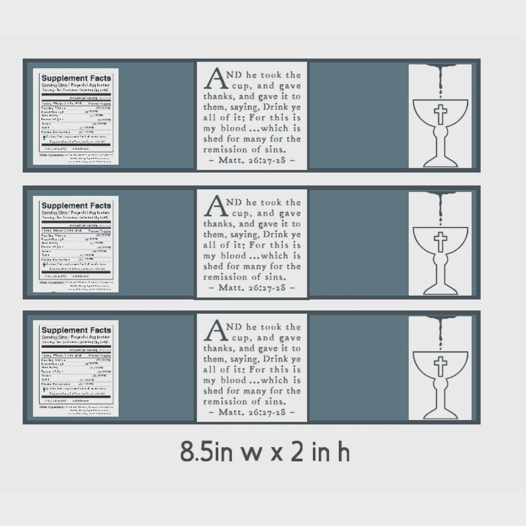 Matthew 26:27-28 Scripture Water Bottle Labels, Chalice Design, Set of 12