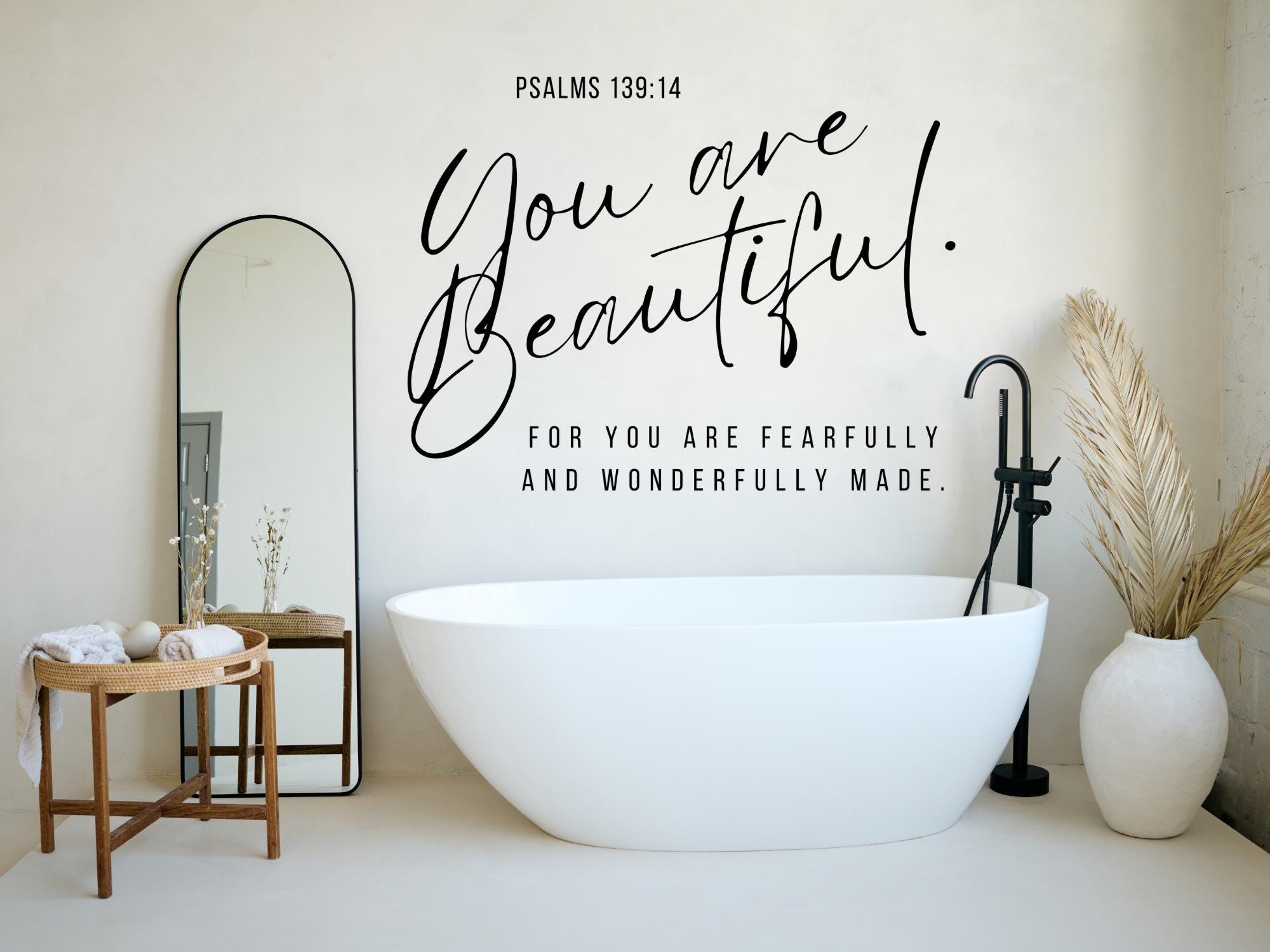Psalms 139 Bible Verse Vinyl Decals | Faith Based Decor | Removable Wall Art