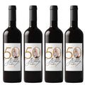 Personalized 50th Birthday Wine Labels | Milestone Celebration Decor | 4ct| Glossy