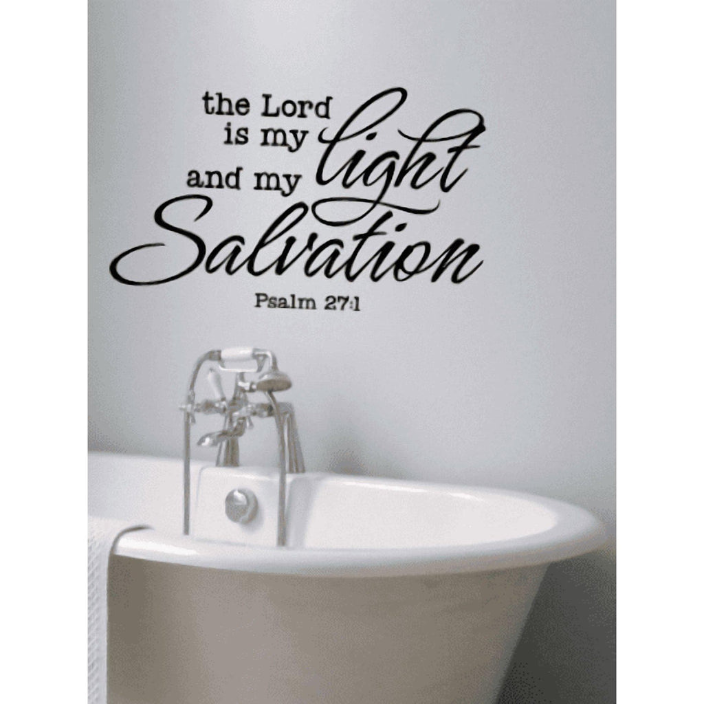 Psalm 27:1 Wall Decal, Religious Home Decor (19 inches)
