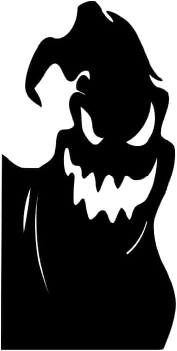 Halloween Ghost Silhouette Window Reusable Decal, Spooky Face Design, 23 x 11.5 inches, Black