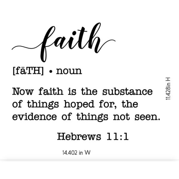 Faith Definition Wall Art with Hebrews 11:1 Bible Verse Quote, Inspirational Typography Print