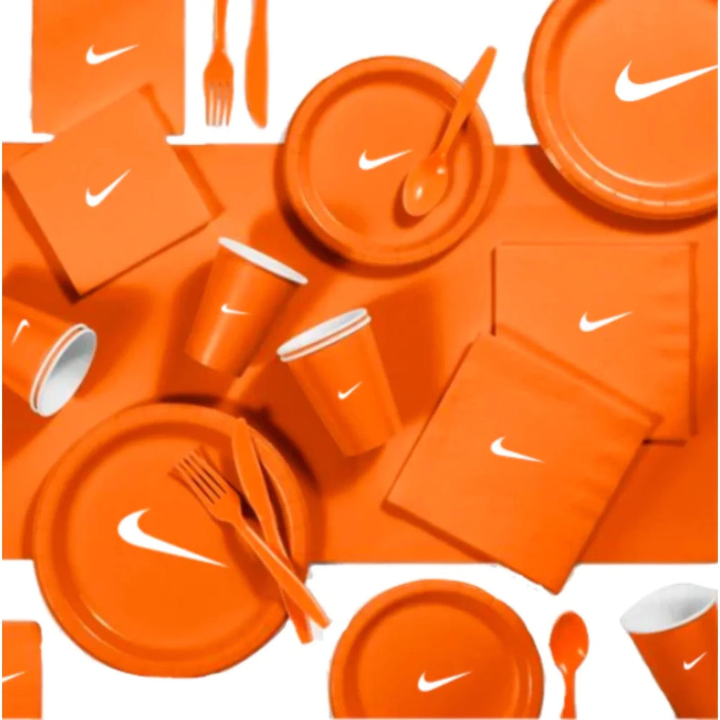 Custom Sw00sh Party, Birthday Party Dinnerware Set of 60 total pieces-Orange