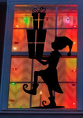 Large Elf Holiday Window Decal | Carrying Christmas Gifts Silhouette | Indoor Static Cling Vinyl