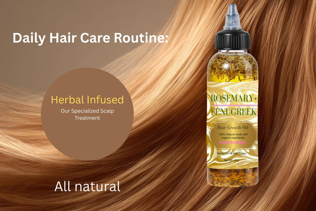 Rosemary Fenugreek Extra Strength Hair Oil | Herbal Infused Scalp Treatment | 4oz | Growth Oil