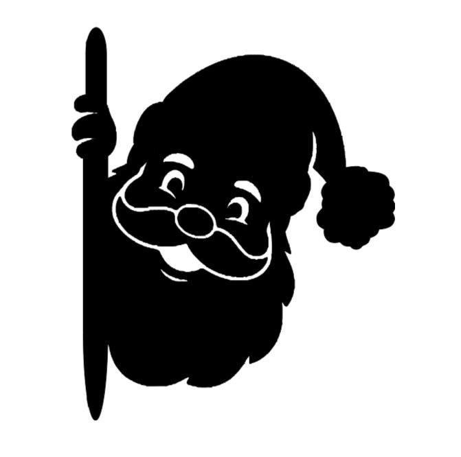 Peeking Santa Window Cling Decal | Large Christmas Decals | Reusable| 14H| Durable