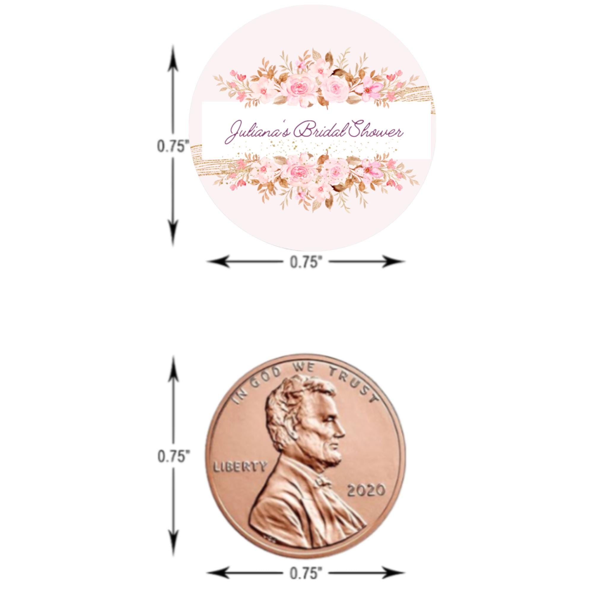 Personalized Bridal shower Chocolate Candy Kiss Labels|100ct|Glossy|0.75|Custom Name