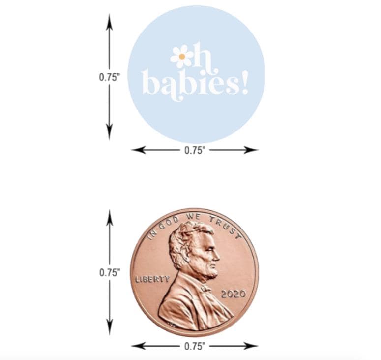 Twins Baby Shower Mini Chocolate Labels | Ohh Babies| Blue| 100ct| 0.75in