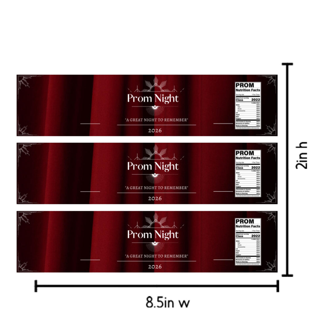 Prom Night 2026 Water bottle Labels|Party Table Decorations|12pcs|Glossy