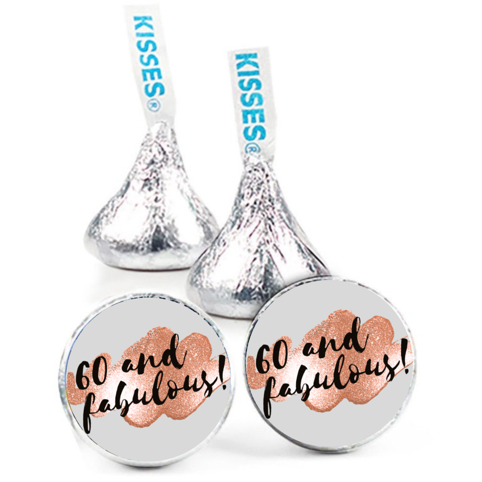 60 And Fabolous Candy Stickers | Birthday Party Treat Decorations |Milestone