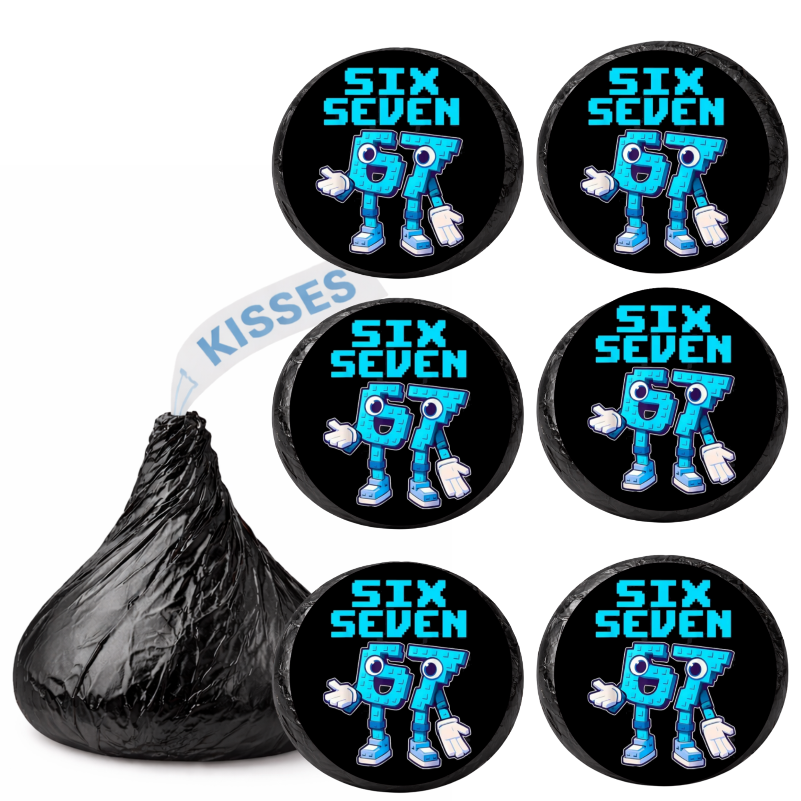 67 Kiss Candy Stickers | Birthday Celebration Treat Decorations | 67 Birthday