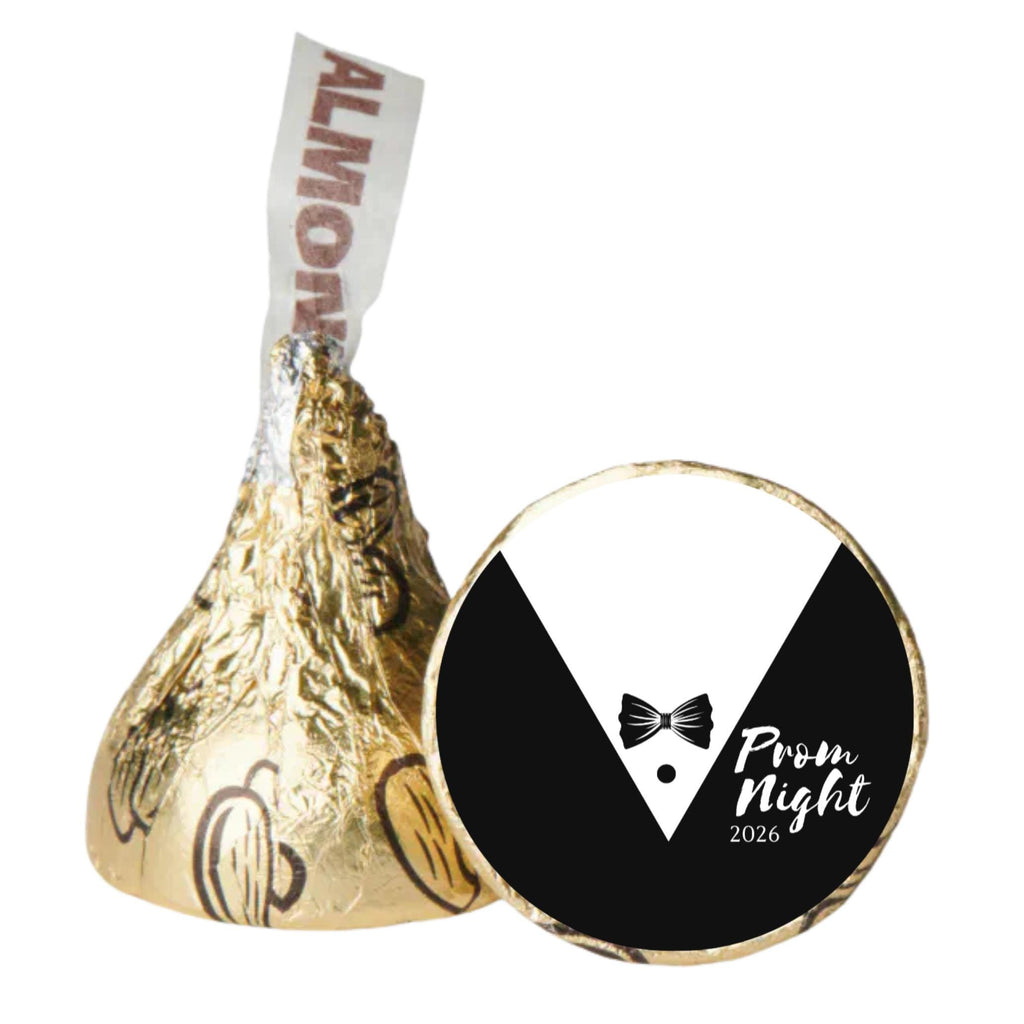 Prom Night Candy Kiss Labels | 100 Glossy Peel & Stick Stickers | Durable Self-Adhesive