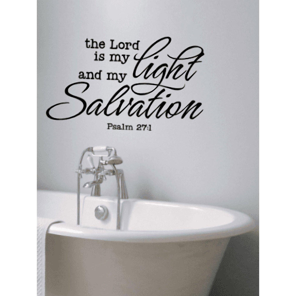 Psalm 27:1 Wall Decal, Religious Home Decor (19 inches)