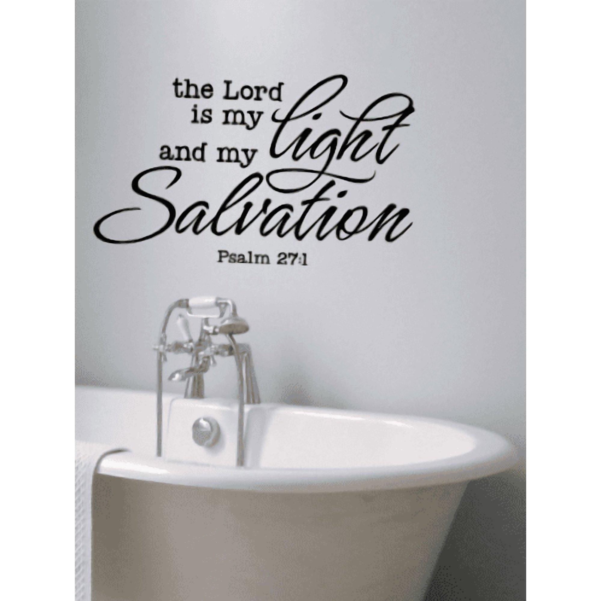 Psalm 27:1 Wall Decal, Religious Home Decor (19 inches)