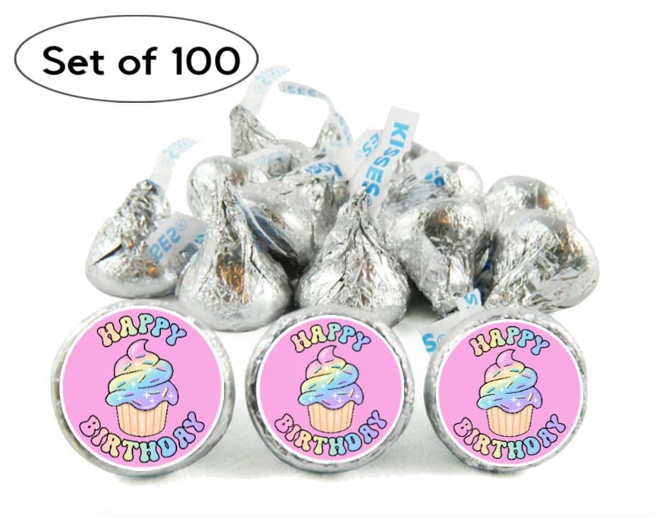 Birthday Party Mini Candy Labels | Happy Birthday | Glossy 0.75 Inch | 100 Pack