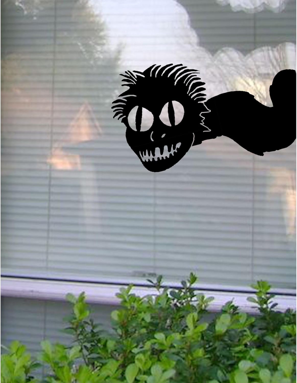 Reusable Large Halloween Window Silhouette Decal, Spooky Monster Snake Design, 23.552 x 14.561 inches, Black