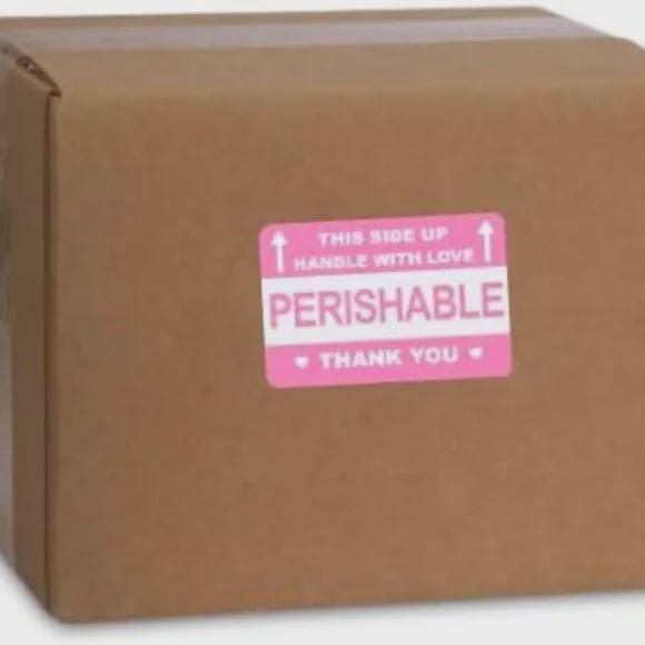 Pink Perishable Shipping Labels, Handle with Love, This Side Up, Set of 40
