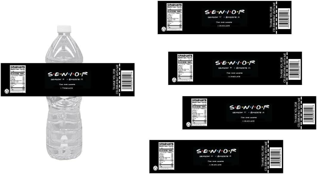 Senior Graduation Water Bottle Labels, Season 20 Episode 25, 8.5 x 2 in, 12pcs