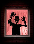 Halloween Window Silhouette Decoration, Zombie Shadow Figure, 11.5 W x 13.559 inches, Black, Reusable