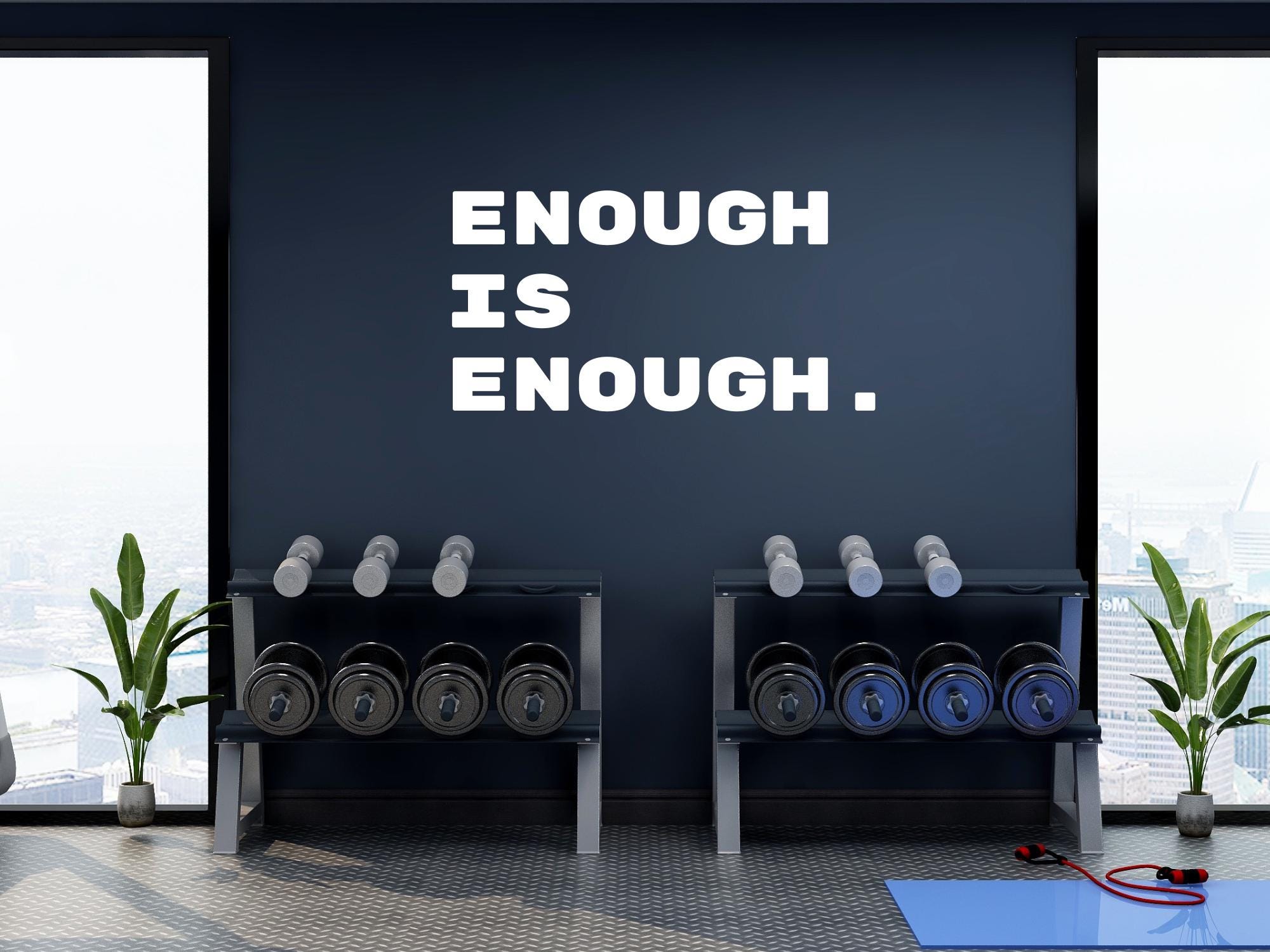 Enough Is Enough Wall Decal | Inspirational Quote | Black Vinyl Statement Vinyl Wall Art|