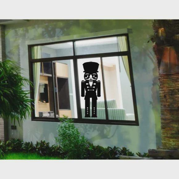 33In Christmas Nutcracker Silhouette Window Cling Decal:Legendary Reusable Christmas Decor