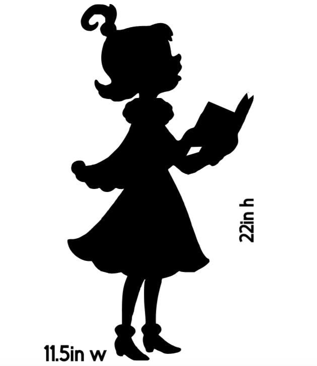 Holiday Window Cling Decal |Girl Singing | Black Silhouette |Large Reusable Christmas Decals|22H
