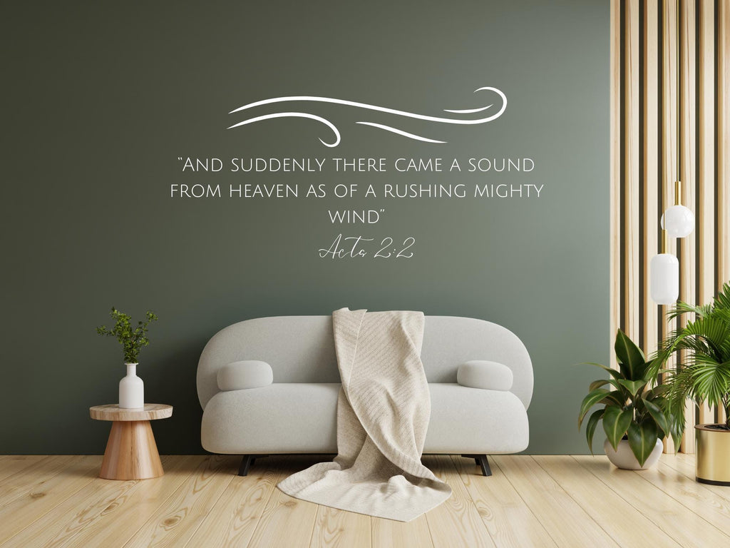 Acts 2:2 Scripture Wall Decal | Inspirational Bible Verse | Black Vinyl Large