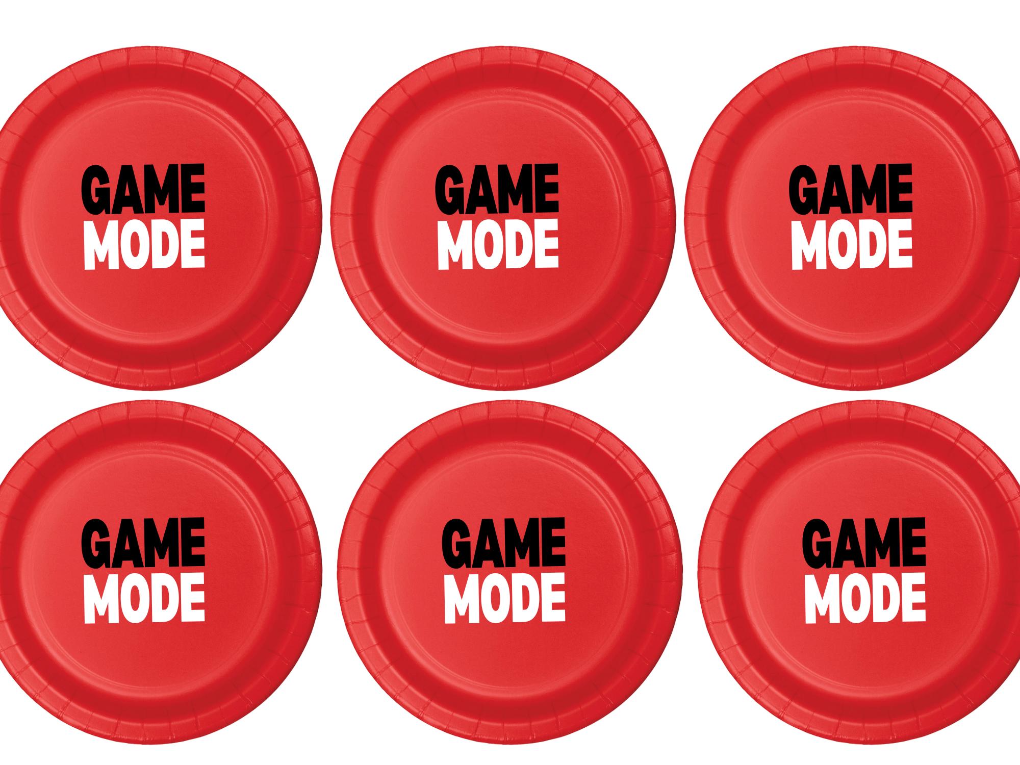 Game Mode Party Plates | Gamer Celebration Tableware | Dinner and Dessert Plates