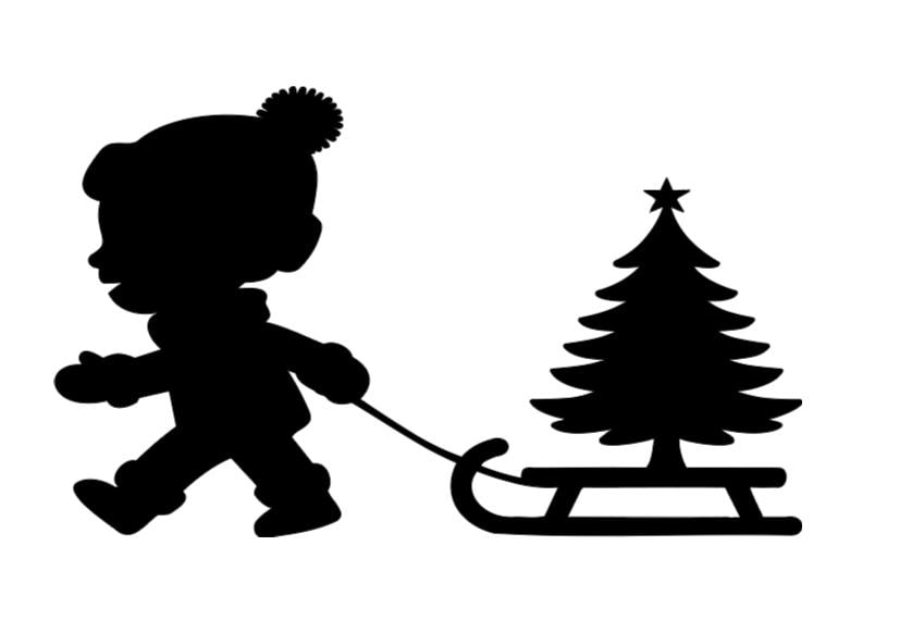 Christmas Window Cling | Large Reusable Silhouette Decal | Holiday Window Decoration