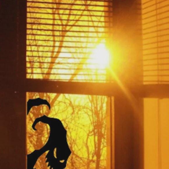 Halloween Window Cling Sticker,Giant Spooky Monster Silhouette Window Decals