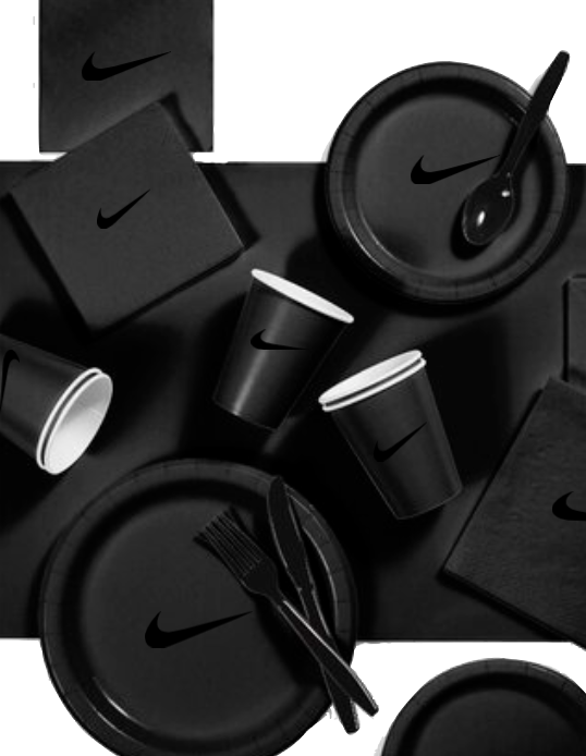 Custom Sw000sh Party, Birthday Party Dinnerware Set of 60 total pieces- Black