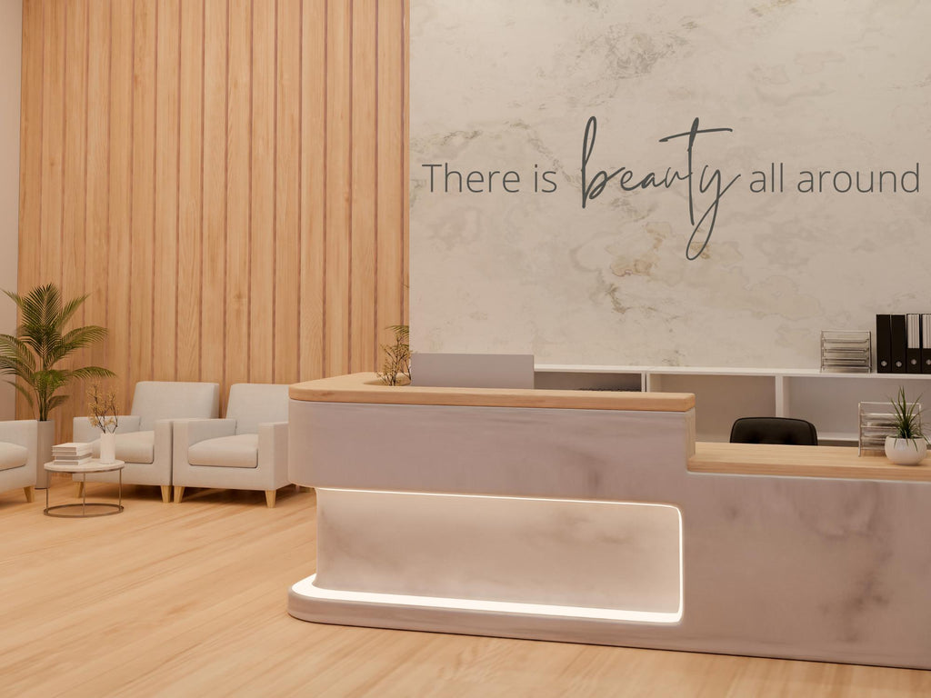 There Is Beauty All Around Inspirational Wall Decal | Black| Large Vinyl Decal| Durable| 7x23.5in