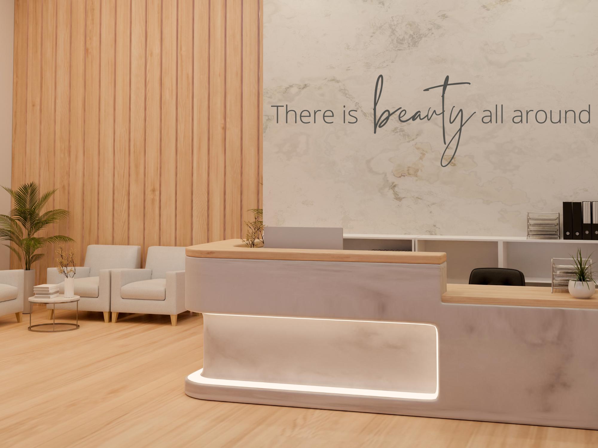 There Is Beauty All Around Inspirational Wall Decal | Black| Large Vinyl Decal| Durable| 7x23.5in