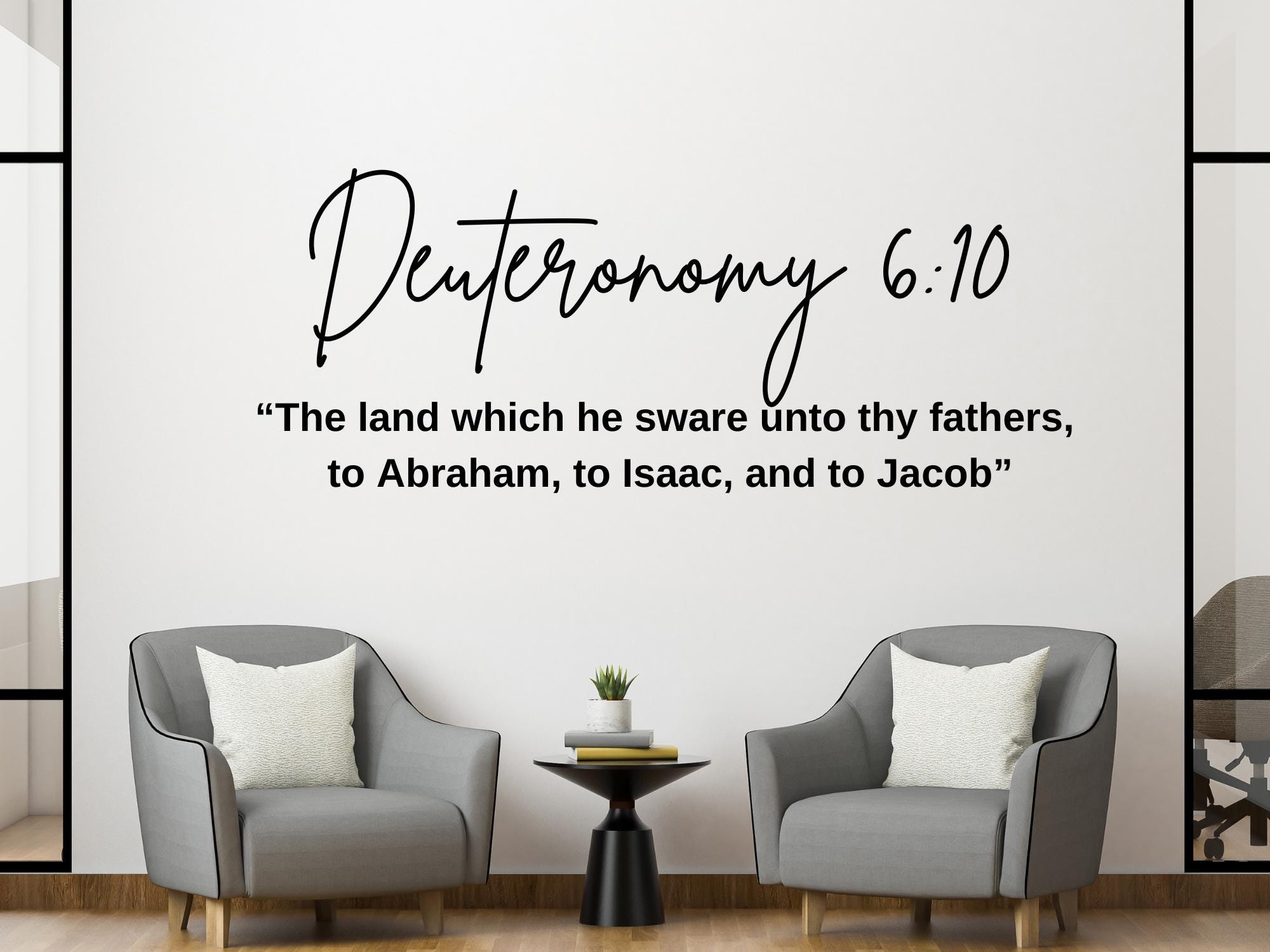 Deuteronomy 6:10 Inspirational Scripture Decals | Christian Home Decor | Peel and Stick Vinyl