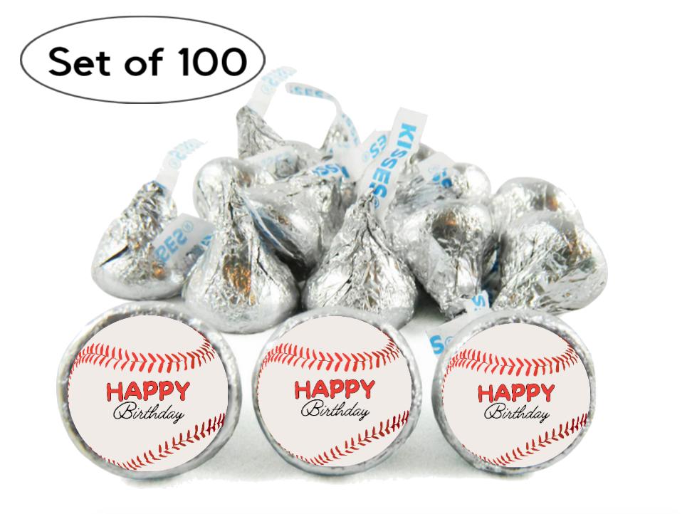 Baseball Birthday Candy Stickers | 100pcs| Waterproof| Glossy| Kids Birthday| 0.75in Each