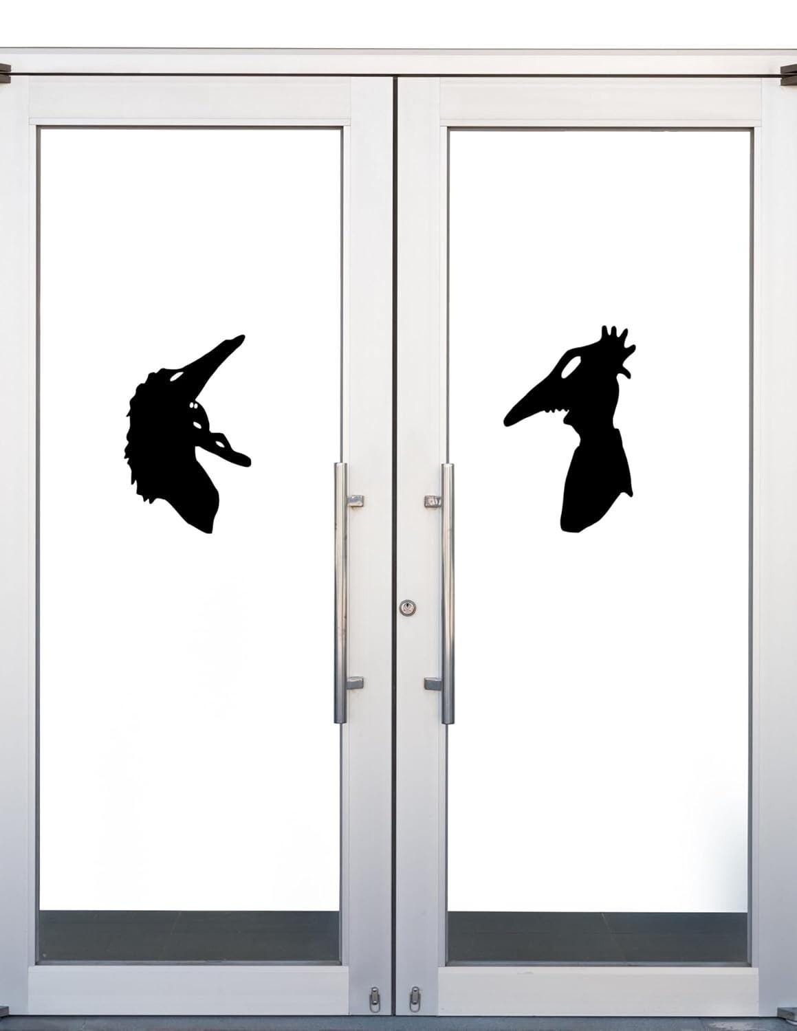 Large Halloween Spooky SET Adam & Barbara window Cling silhouette|Reusable|
