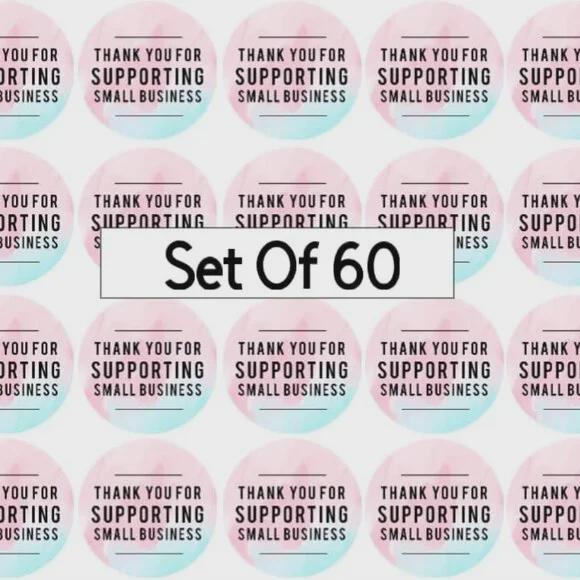Thank You for Supporting Small Business Stickers, 2 Inch Round, 60 Pack