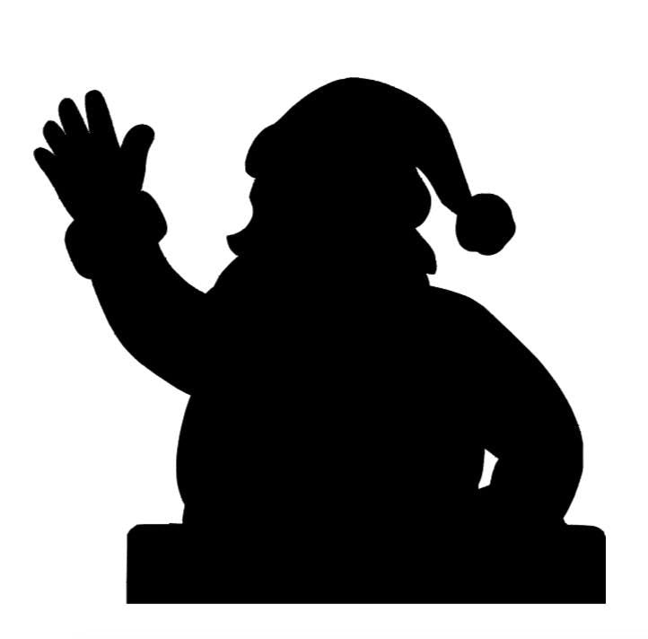Santa Waving Window Cling | Large Christmas Silhouette Decal | Reusable Holiday Decor