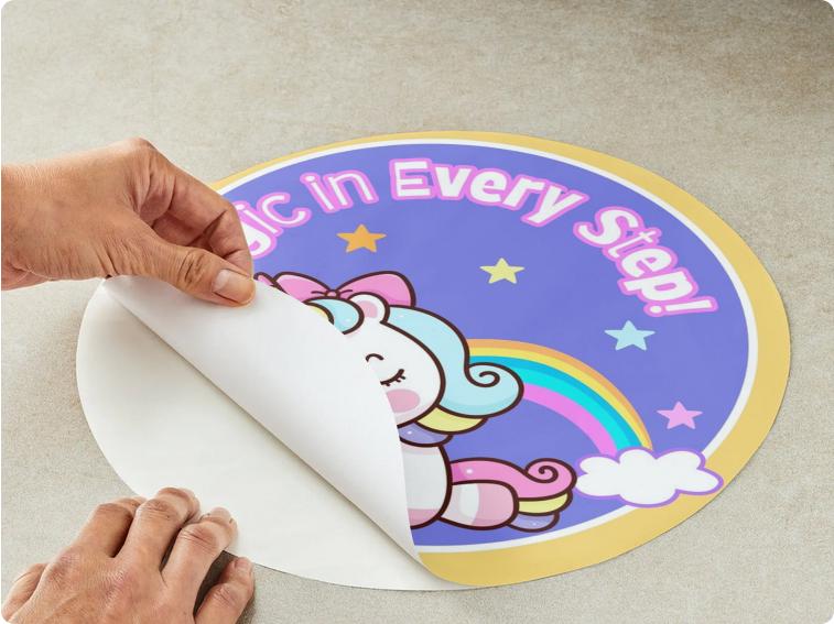 Cute Unicorn Floor Decals Set | 6x6 Vinyl Removable Stickers | Set of 4
