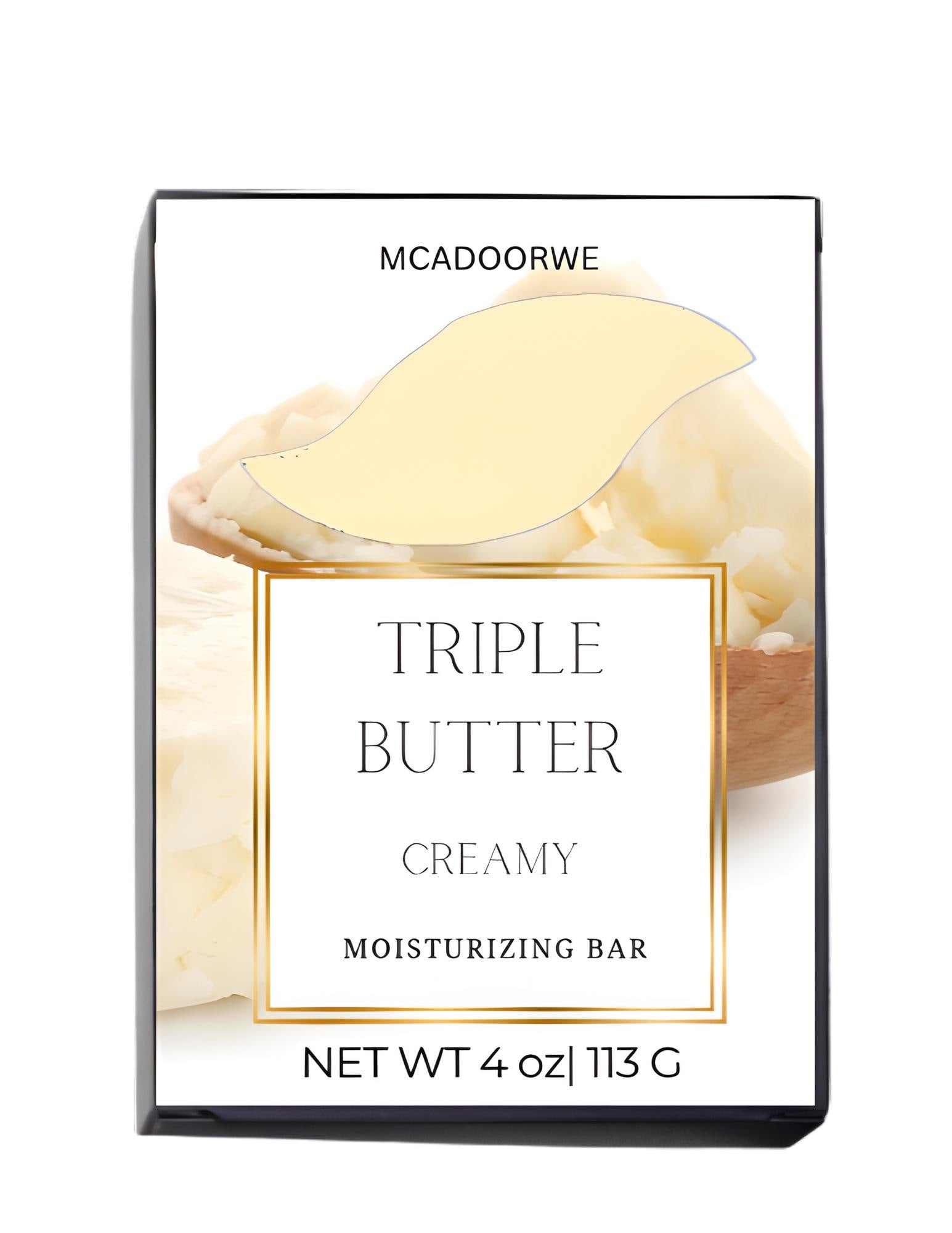Creamy Triple Butter Bar | Organic Shea Mango Cocoa Soap | Luxurious Handmade 4 oz Bar