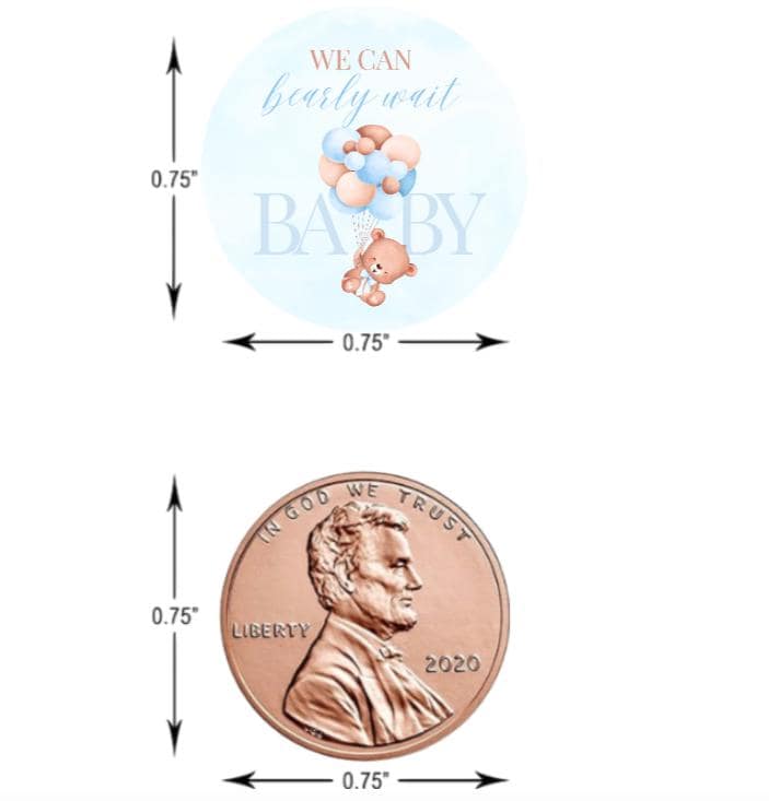 We Can Barely Wait Chocolate Candy Kiss Stickers| 100 ct| Glossy| Baby Shower favors