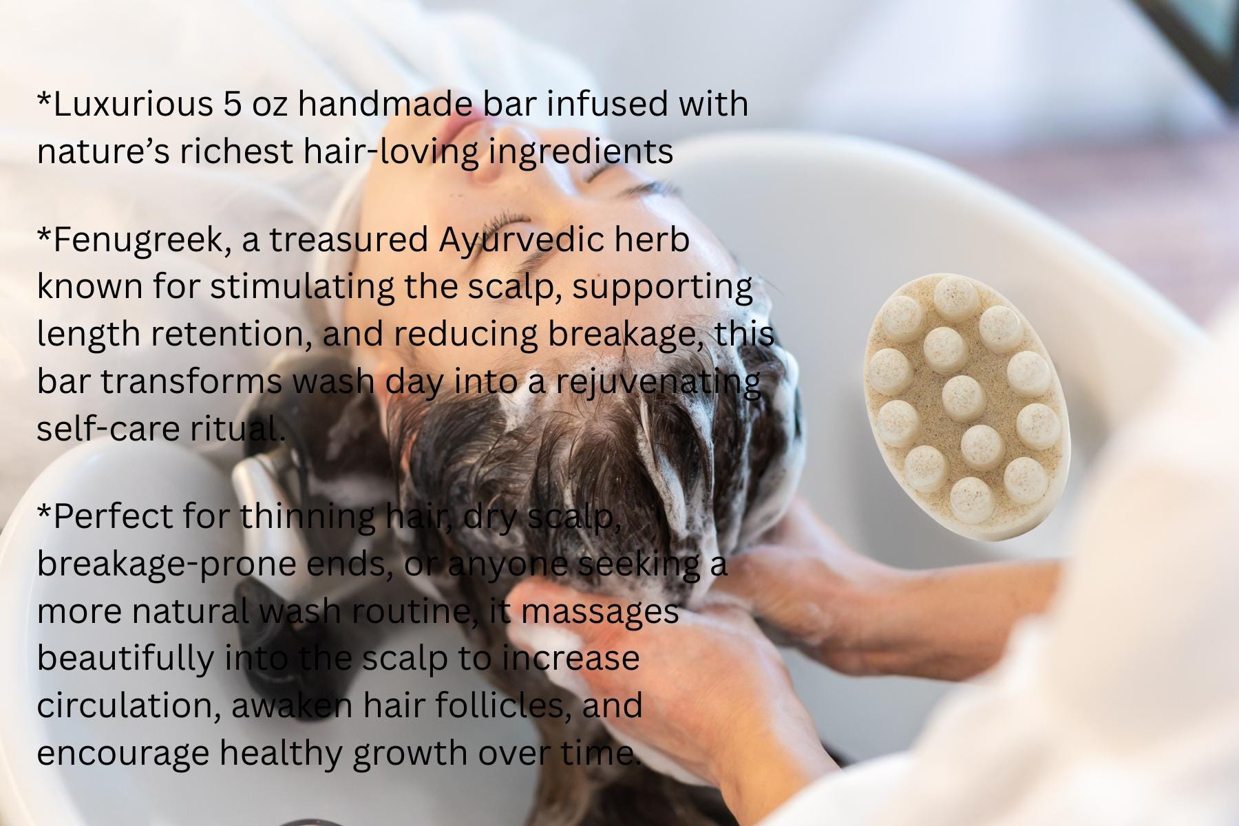 Fenugreek Massage Shampoo Soap Bar | Fenugreek | Collagen Infused | Moisturizing