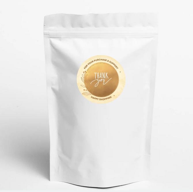 Customer Appreciation Stickers | 57ct| Gold and Brown|Small Business| Thank You for your Purchase Stickers